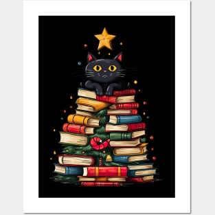 Christmas Cat Books design Posters and Art